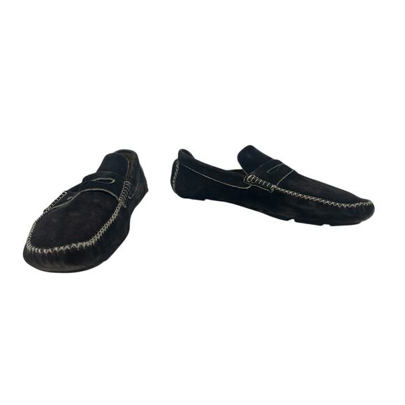 Billy Reid Suede Driver Loafers Navy Moc Toe Casual Mens US 11‎ Italy main image 9